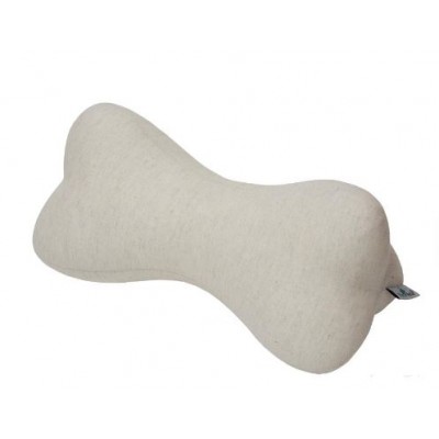 Подушка-косточка "Льняная" под голову и шею, лен+файбер , 30х15 см