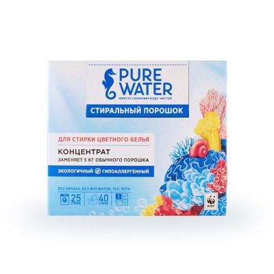 Pure Water Стиральный порошок для цветного белья, 800 г