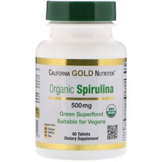 California Gold Nutrition Органическая спирулина, 500 мг, 60 таблеток