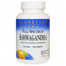 Planetary Herbals Полный спектр, ашваганда, 570 мг, 120 таблеток
