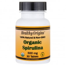 Healthy Origins Органическая спирулина, 500 мг, 30 таблеток