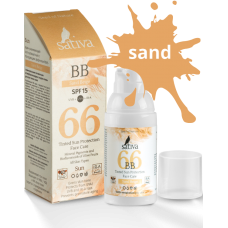 SATIVA BB Крем ухаживающий SPF15 с тонирующим эффектом №66 Sand Beige, 30 мл