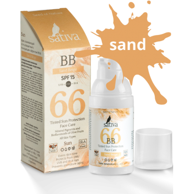 SATIVA BB Крем ухаживающий SPF15 с тонирующим эффектом №66 Sand Beige, 30 мл