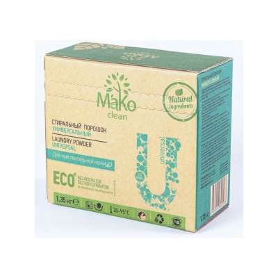Мако Порошок стиральный MaKo Clean "Universal",универсальный, 1,35 кг