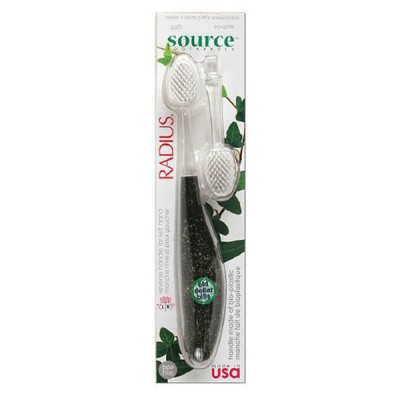 Зубная щётка очень мягкая с запасной щетиной прозрачная Radius Source (made in USA)