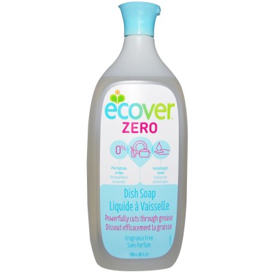 ECOVER Жидкое моющее средство для посуды Zero без запаха, 25 жидких унций (739 мл)