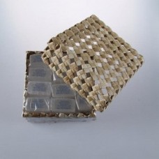 Tawas Crystal Кристалл слиток супер-мини, 55 г, набор 10 шт. в бамбуковой корзинке